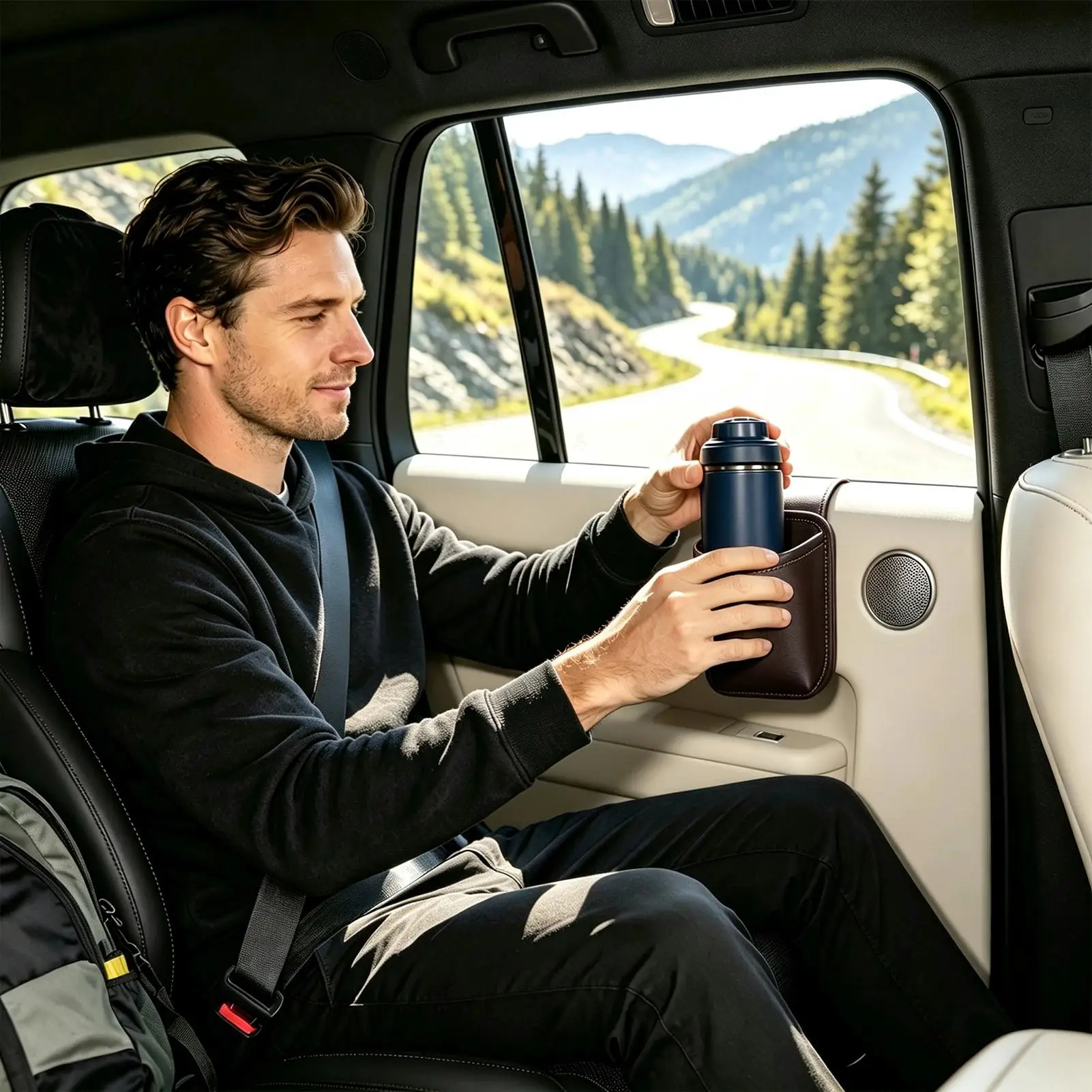 Car Door Cup Holder Storage Bag Universal Paste Design Hanging Drink Rack Organizer Box Waterproof Car Door Cup Pocket