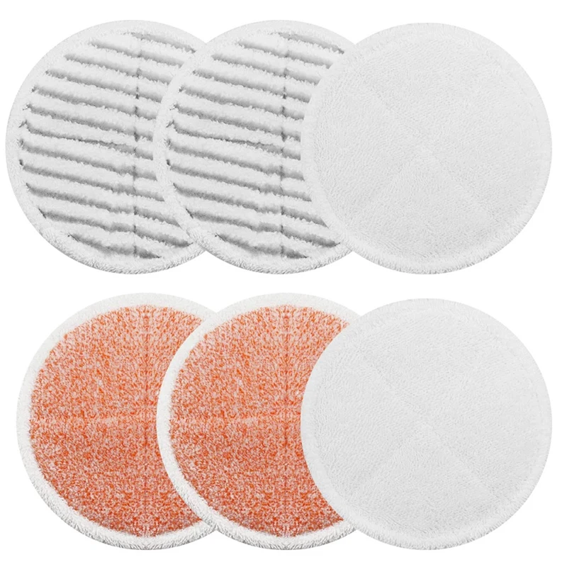 Steam Mop Pads Replacement Set For Bissell Spinwave 2039A 2124: 4 Heavy Scrub Pads, 2 Soft Pads, 2 Scrubby