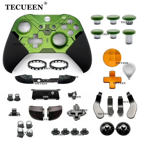 Carcasa de repuesto para Xbox One Elite Series 2, placa frontal con tema infinito Halo LT RT Trigger LB RB, parachoques, piezas de reparación DIY