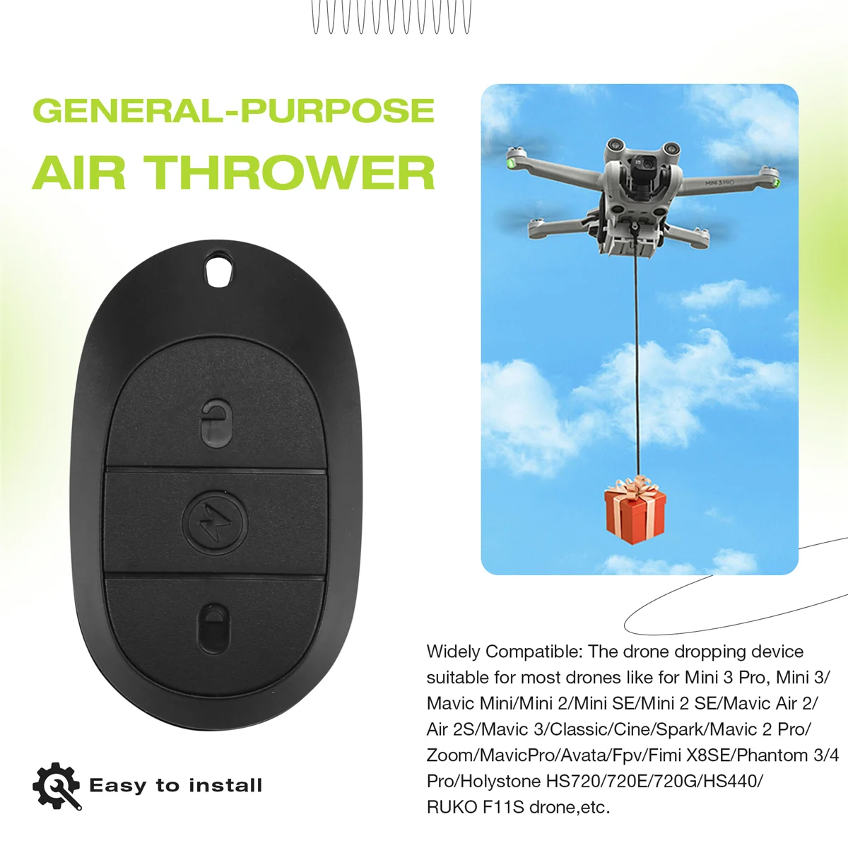 SCLS الطائرة بدون طيار نظام Airdrop ل Mini 4 Pro/Mini 3 Pro/Mini SE/Mini 2/2 SE لصيد الأسماك الطعم خاتم الزواج هدية Airdropper