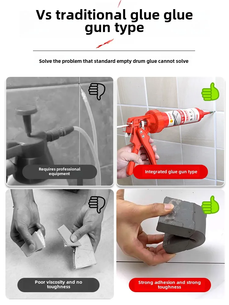 Ceramic tile hollow drum special adhesive, strong adhesive, tile warping repair, injection filling, ceramic tile backing adhesiv