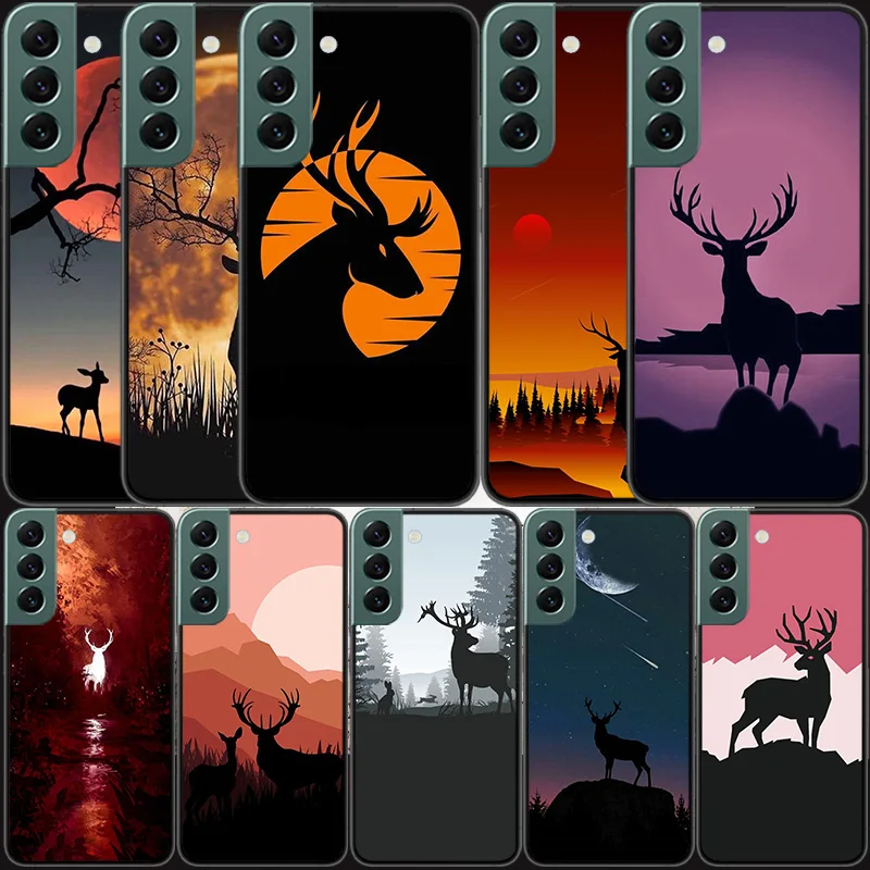 Shooting Elk in The Sunset Forest Phone Case For Samsung S8 Galaxy Note 20 Ultra 10 Lite 9 8 M12 M21 M30S M31 M32 M51 M52 J8 J6