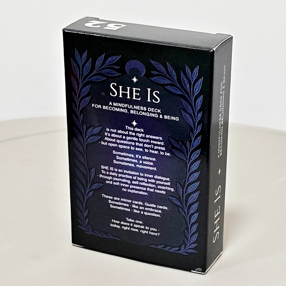 52 cartes réfléchissantes « ELLE EST : » – Un jeu de cartes de pleine conscience pour la croissance, l'appartenance et l'être 9*6cm