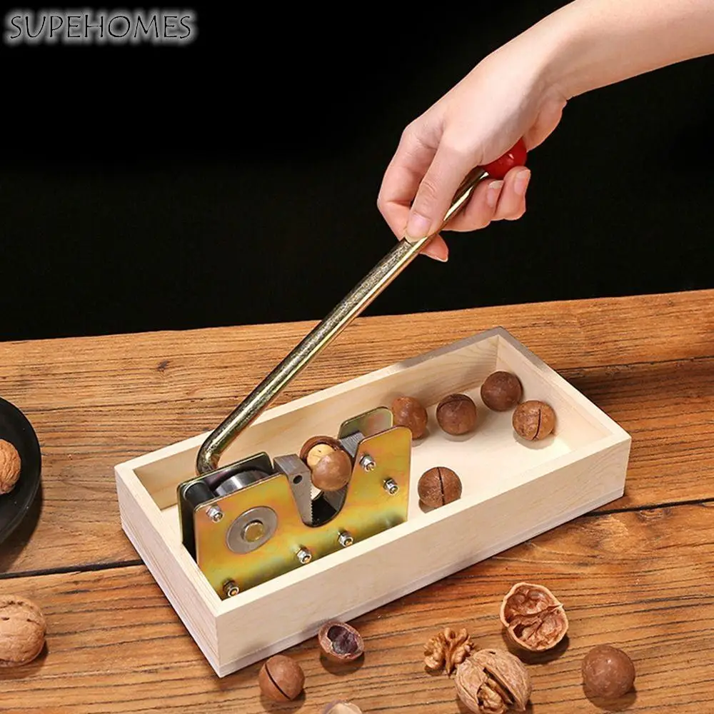 

Macadamia Hazelnuts Nut Tongs Easy to Use Wooden Base Multifunctional Walnut Pliers Nut Sheller Nutcracker Chestnut Opener