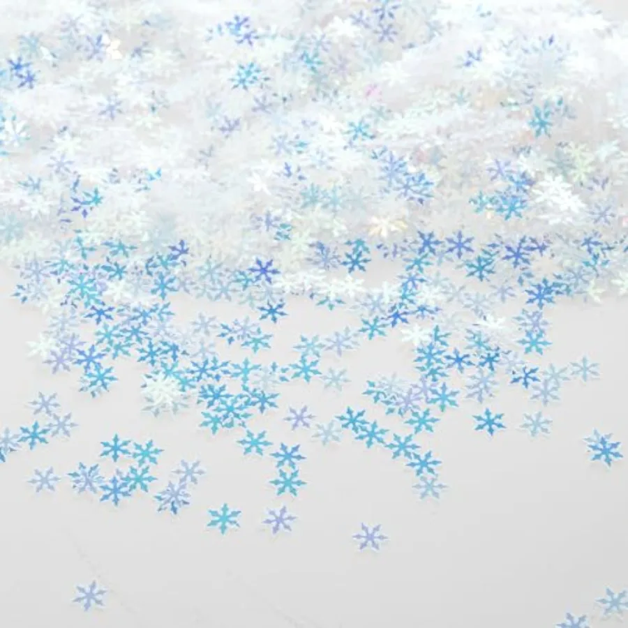 2000pcs 50g Christmas Snowflakes Confetti DecorationsIridescent Snowflake Table Confetti Glitter Snowflake Sequins for Winter W
