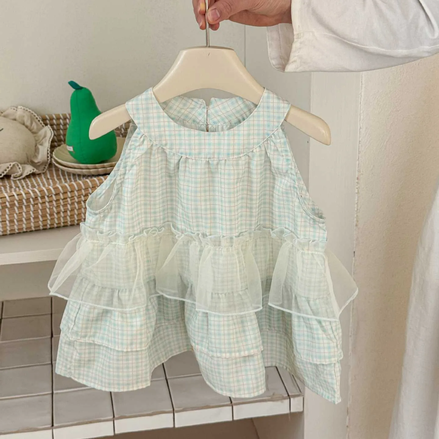 Girls Shirt 2026 Spring and Summer New Childrens Clothing Korean Style Girl Baby Foreign Style Plaids Match Gauze Doll Shirt