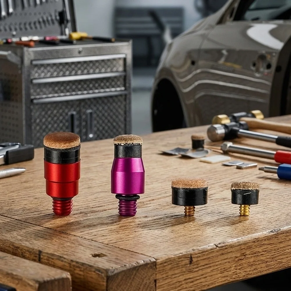 Paintless Dent Removal Kit with Leather-Contact Tapping Heads and Precision-Machined M8 Thread for Consistent Auto Body Repair