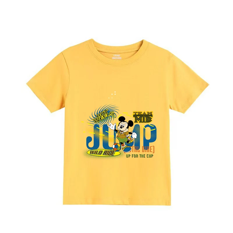 

DISNEY Summer Children's Pullover Sets Mickey Print Boys Clothing Sets Breathable Thin Kids Tshirt
