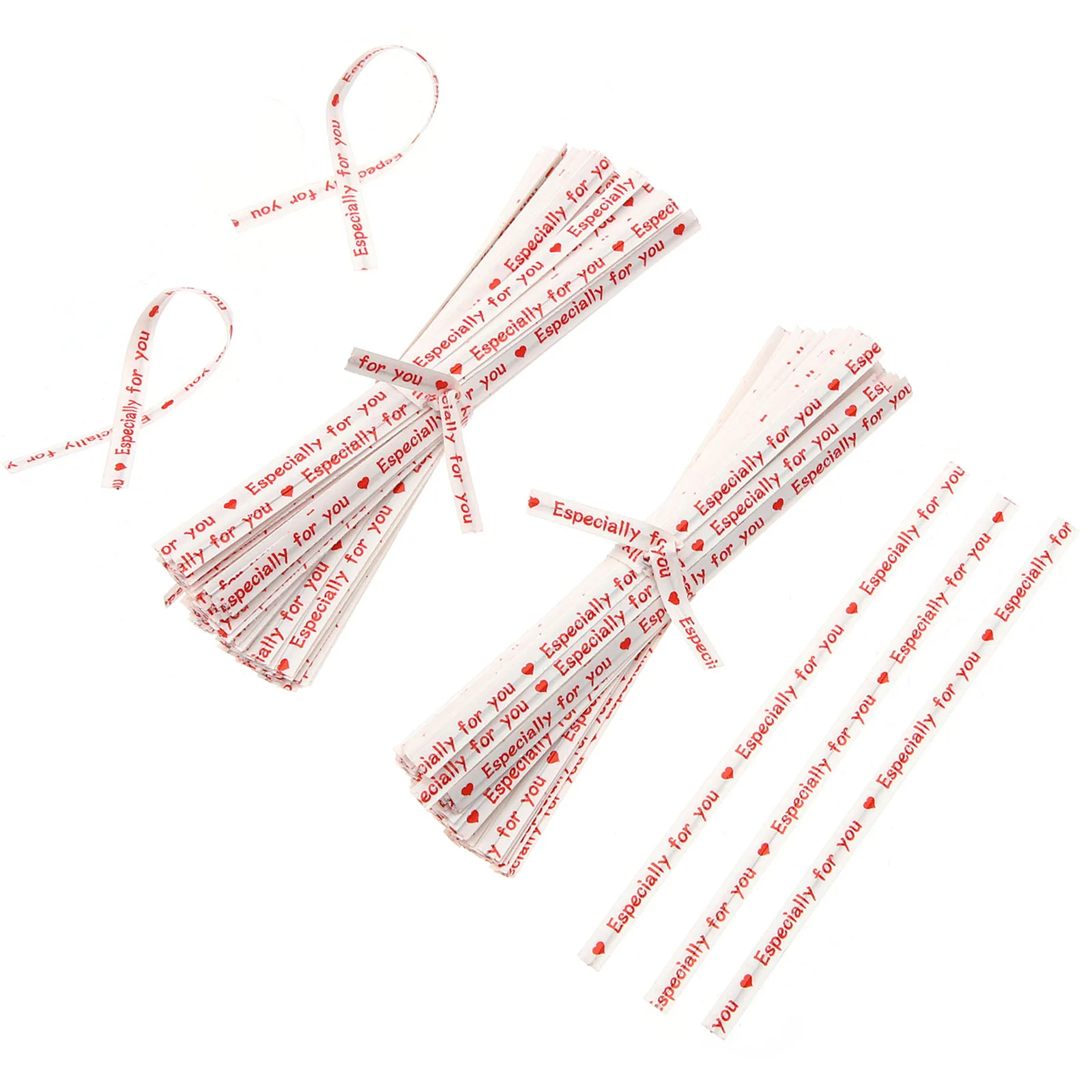 

2000pcs Gift Packaging Ties Heart Pattern Twisted Sealing Ties For Candy Bags Baking Snack Treat Lollipop Cake Pop Decor
