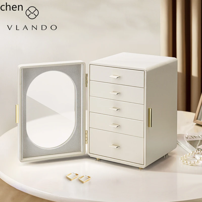 ZML new exquisite large-capacity earrings, rings, jewelry storage box, anti-oxidation light luxury