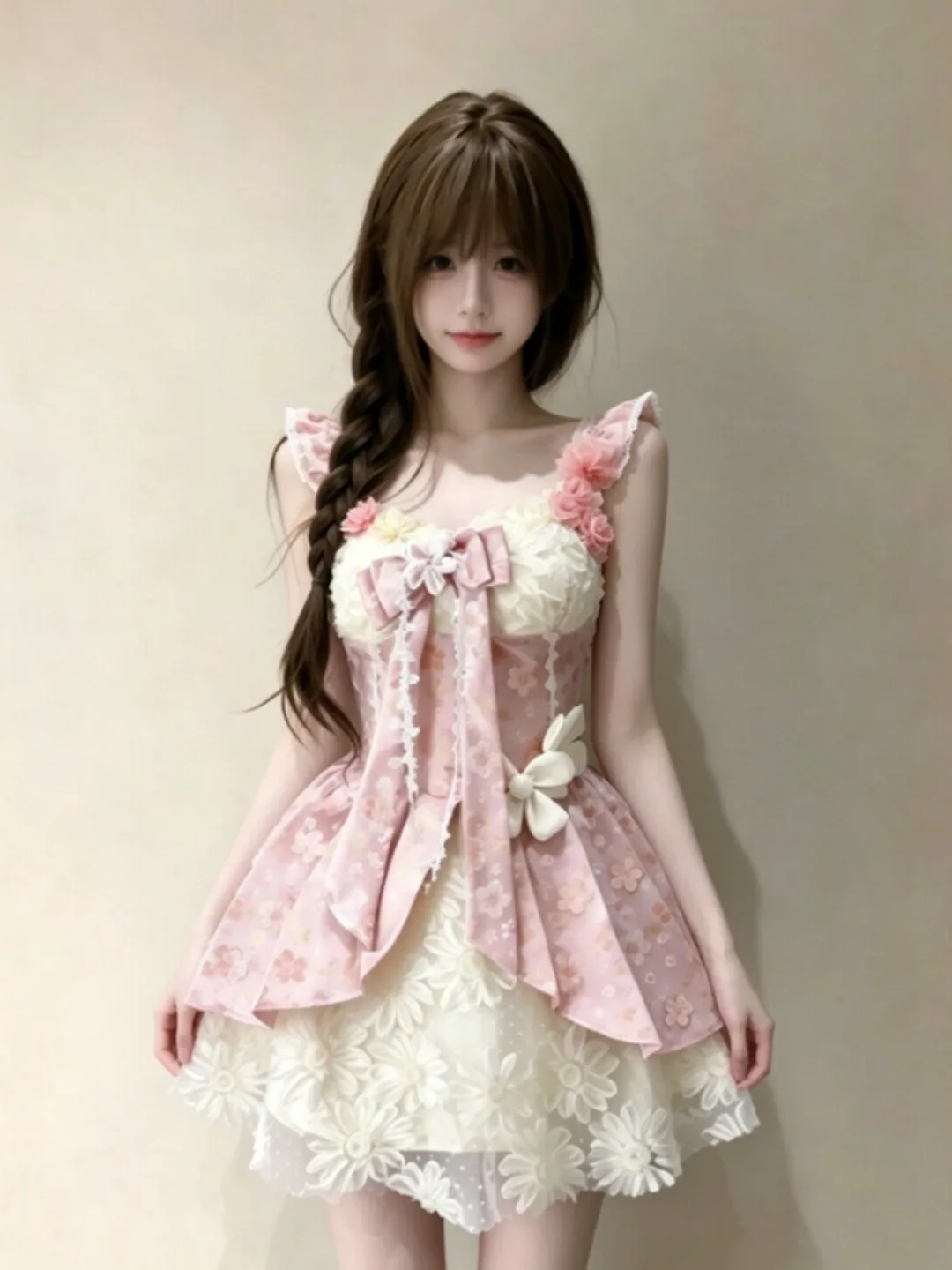 

Gentle Style Unique Beautiful Puffy Short Skirt Lovely Halter Dress Cotton Summer Fashion Women's Clothing Princess Skirt
