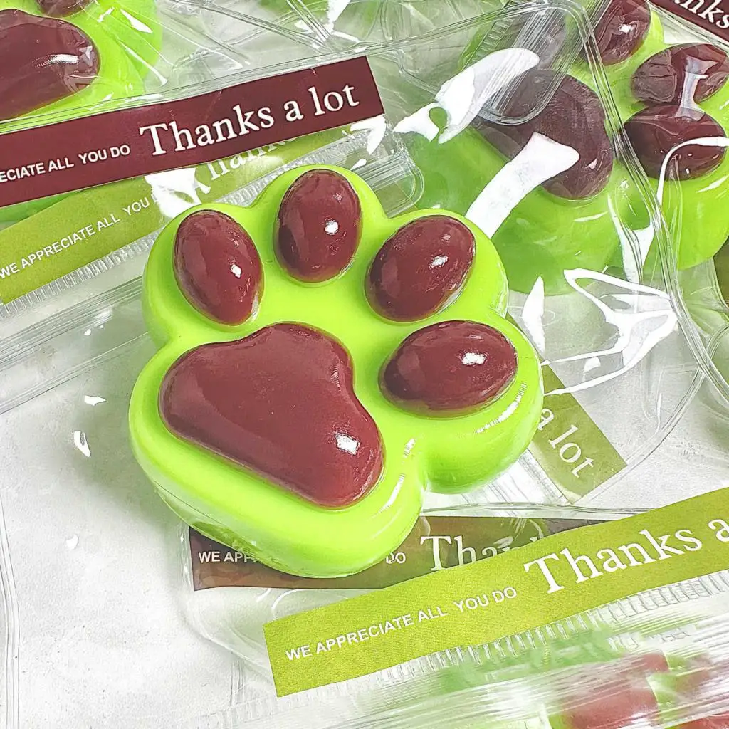 Funny Matcha Chocolate Cat Paw Squeeze Toys Sticky Abreact Decompressing Pinching Cat Paw Soft Relief Relax Toys Kids Adult Gift