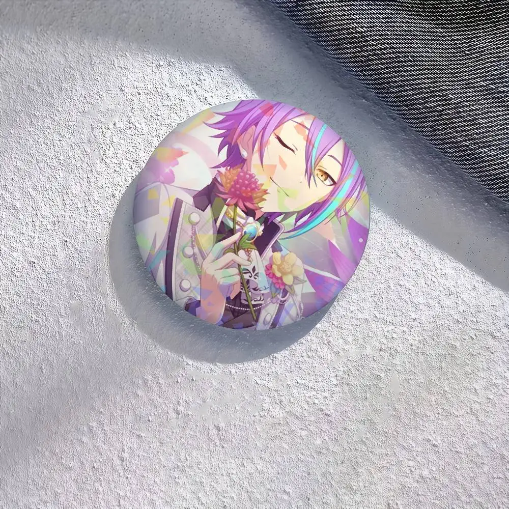 أنيمي Kamishiro روي شارات مستديرة رائعة شارة دبابيس دبابيس الإبداعية للملابس الليزر قبعة ظهره هدية الملحقات