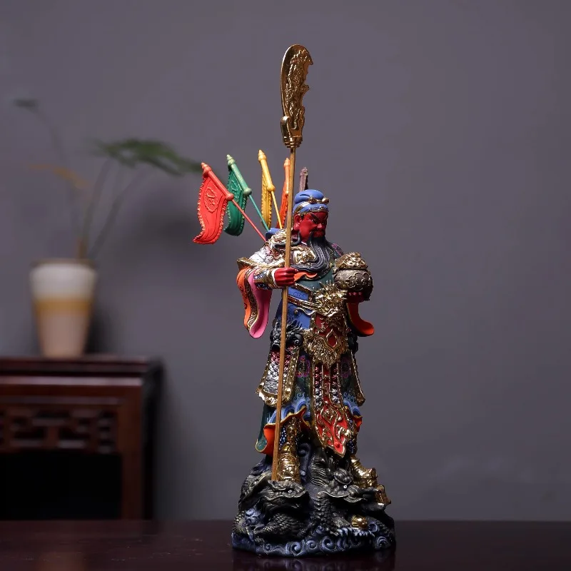 Guan Yu Wu Caishen Statue, Exquisite Hand-Carved & Painted God of Wealth Figurine, Home Decor & Office Ornament