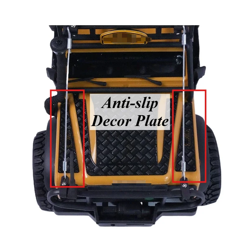 rcステンレススチール製フード滑り止め装飾プレート-fms-fcx24m-d90-d110-1-24スケール-カスタマイズ可能なサイズ-クローラーカーアップグレードアクセサリー