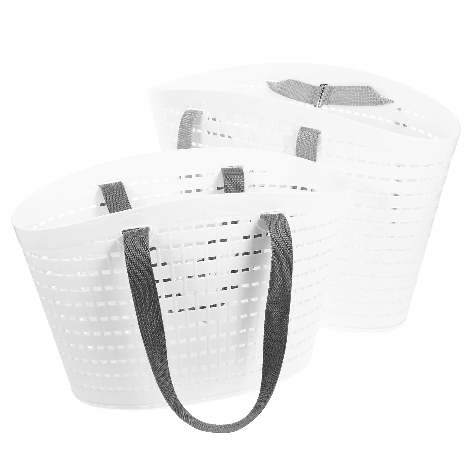 

2pcs Plastic Laundry Basket Clothes Storage Basket Handle Bathroom Bedroom Hamper Dirty Clothes Organizer Wall Mounted Large