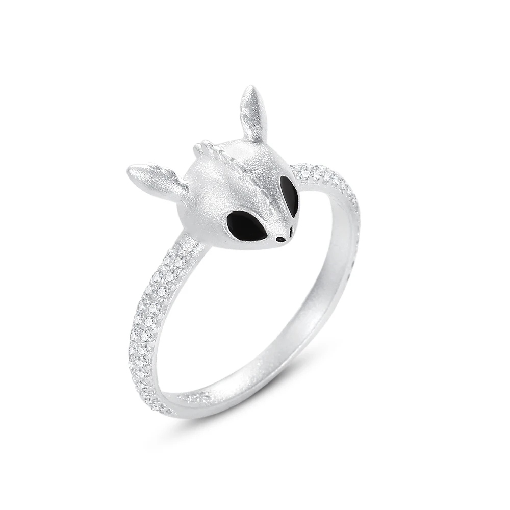 925 Sterling Silver Cute Cartoon Animal Character Ring Collection Lovely Cat Dog Alien Design Rings for Women Daily Jewelry - view 4