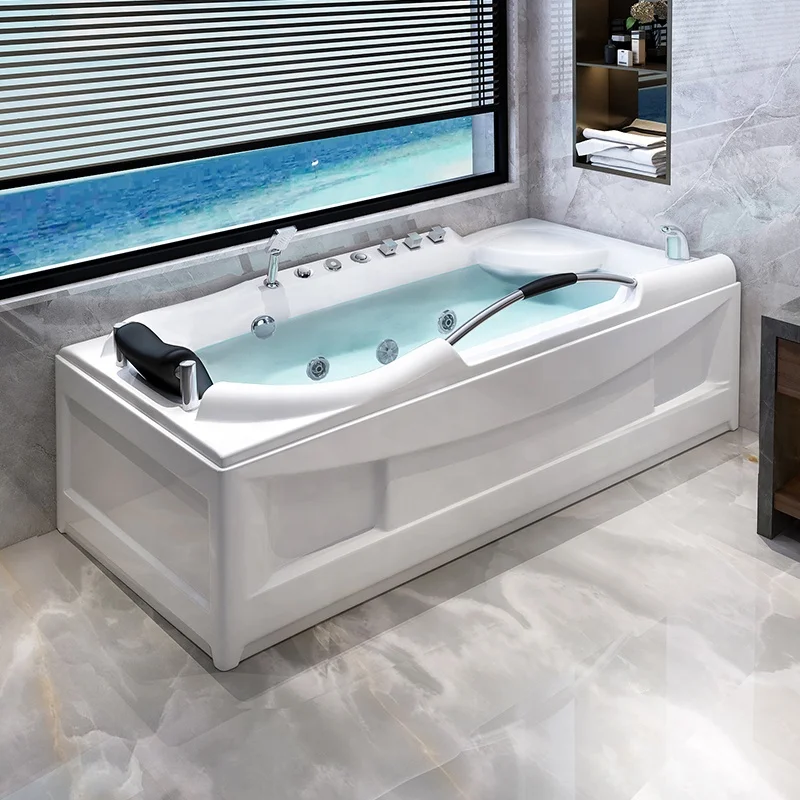 Back to Wall  air Bubble Rectangle Bath Tub  whirlpool Bathtub Walk in Bathtub
