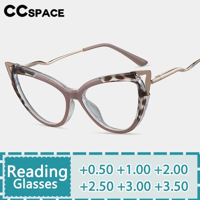 R57500 Comfortable Spring Hinge Reading Glasses Women Retro Cat Eye Optical Presbyopia Eyeglasses +50+100+150+200+250+300+350