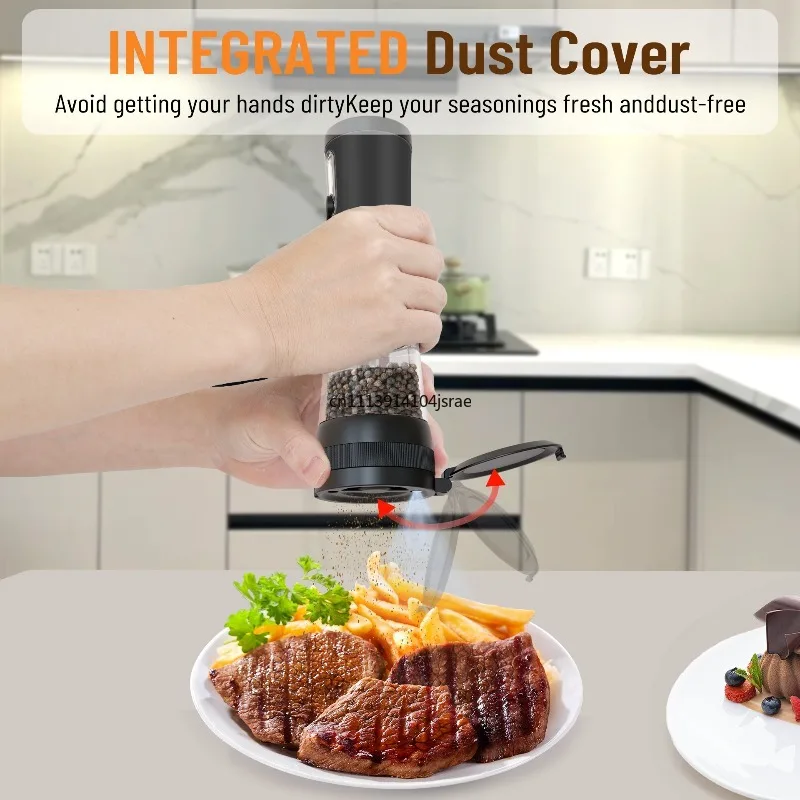 Adjustable Coarseness Electric Spice Grinder, Automatic Condiment Shaker Bottle, Portable Kitchen Container