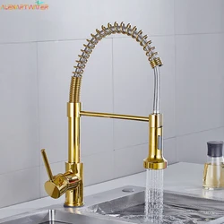 Kitchen Faucet Pull Out Stream Sprayer Deck Mounted Matte Black Mixer Tap 360 Degree Rotation Kitchen Sink Hot Cold Taps