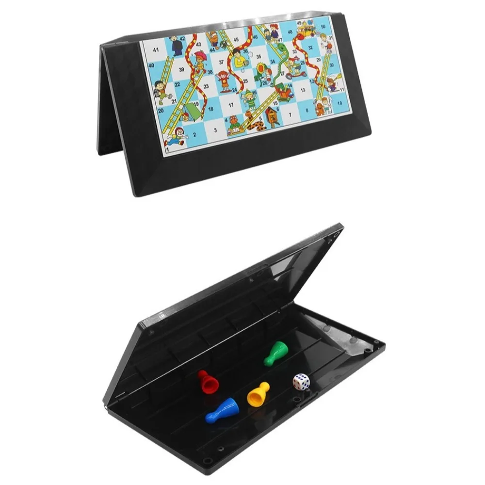 Juego de Ludo plegable clásico, juego de estrategia de interacción Unisex para padres, juego de ajedrez de serpiente, juego de mesa para adolescentes