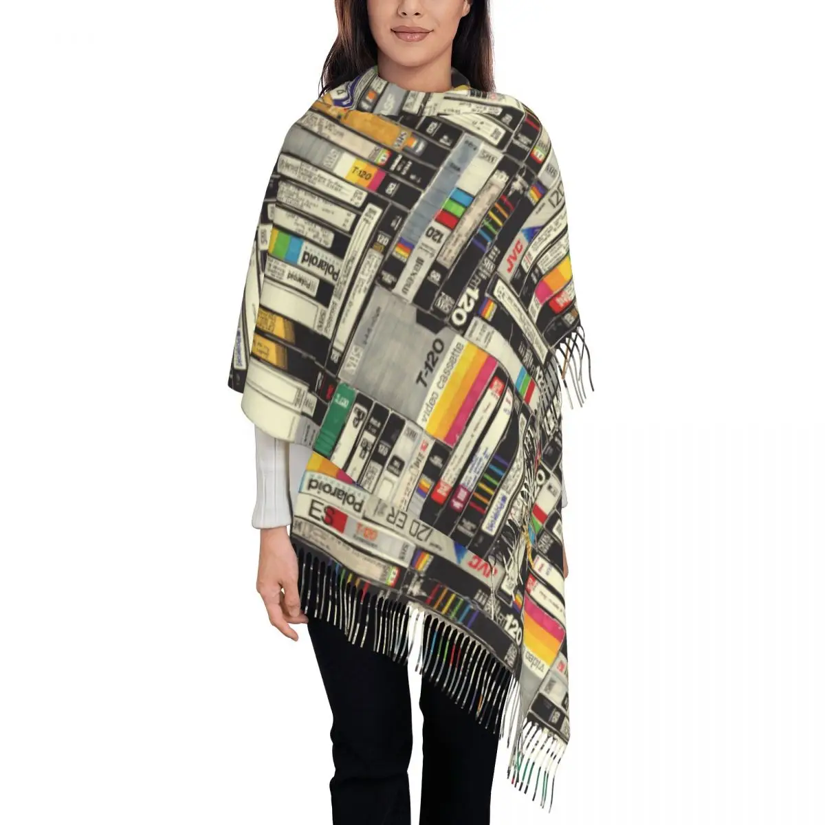 

Womens Scarf with Tassel Movie Production Film Long Winter Warm Shawl Wrap Cinema Theater Daily Wear Pashmina Scarves