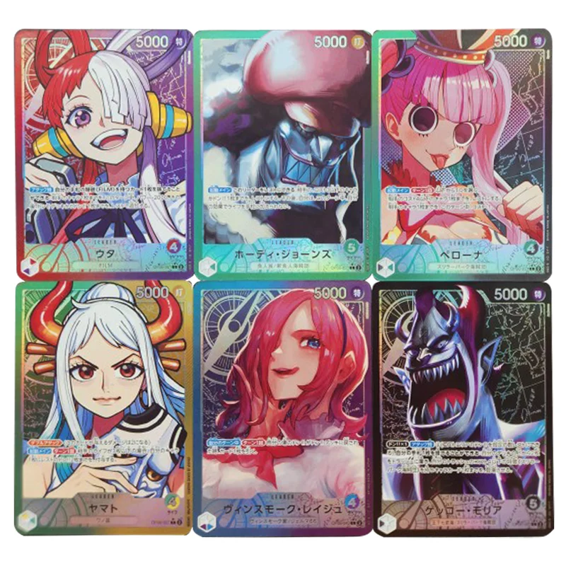 

6Pcs/set Opcg One Piece Perona Yamato Uta Luffy Zoro Refractive Flicker Card Classic Game Anime Collection Cards Diy Gift Toys