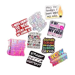 5PC Mixed Glitter Acrylic Poet Era Animals Scrubs Charms Flat Pendant Fit DIY ID Card Badge Holder Jewelry Making Nurse Gift
