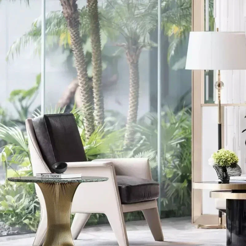 

~Natural Luxury Stone round Side Table Freehand Light Luxury Sofa Small Waist Villa Luxury Corner Table