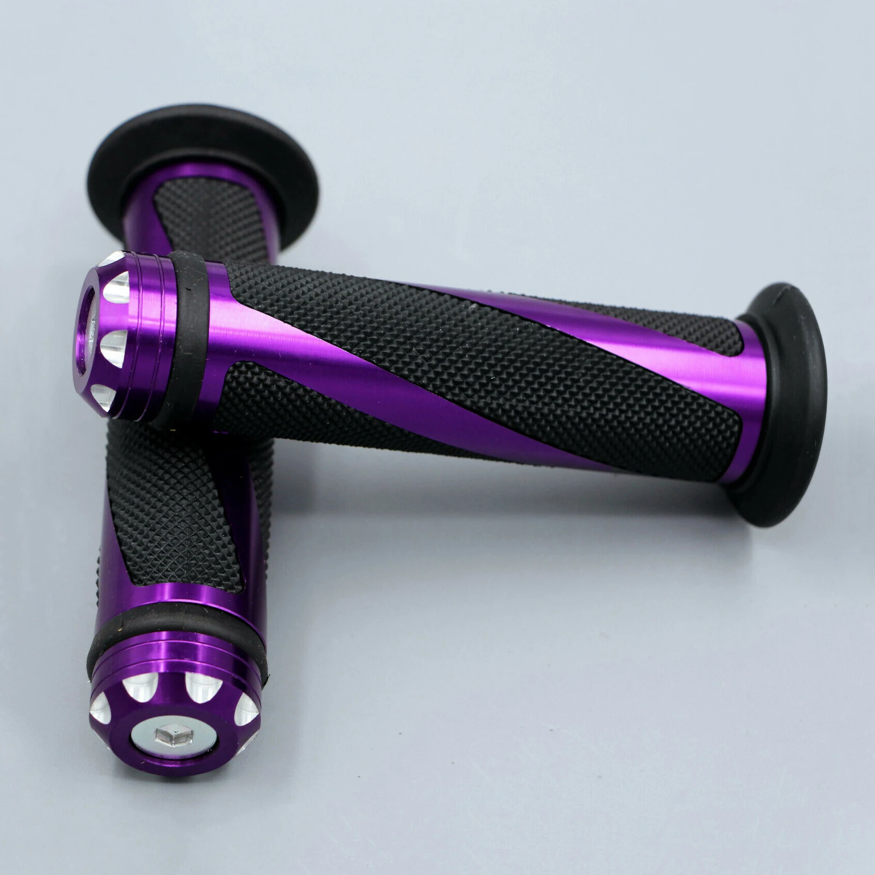 

Motorcycle Grips 7/8inch Handlebar Hand Purple Stripe Motocross Enduro Handle Accessory for Yamaha MT 07 Surron Honda PCX125 ...