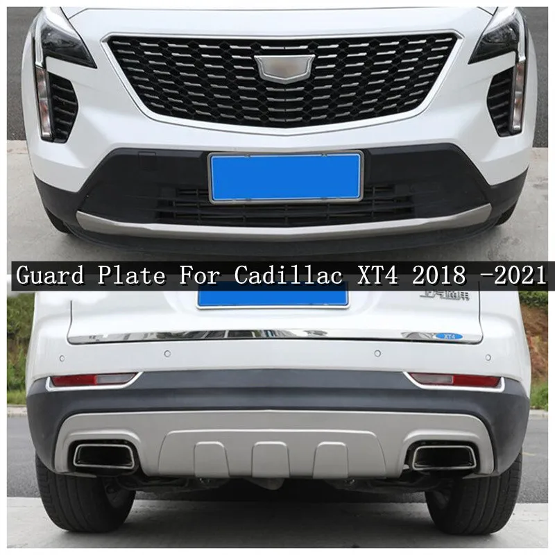 

Fits For Cadillac XT4 2018-2022 High Quality ABS Carbon Fiber Car Front Rear Bumper Protector Guard Plate