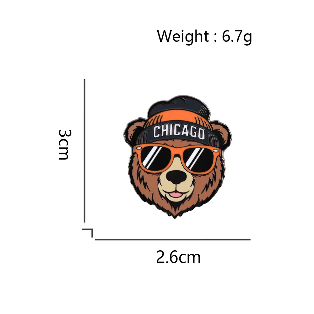 Chicago Bears Cool Sunglasses Knit Hats Enamel Pins Retro Sports Brooch Backpacks Jackets Hats Accessories Football Fan Gifts