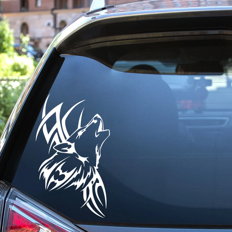 15x24cm Howling Wolf Head Car Stickers Truck Laptop Window Bumper Waterproof Auto Decors Motorcycle Decal  K517