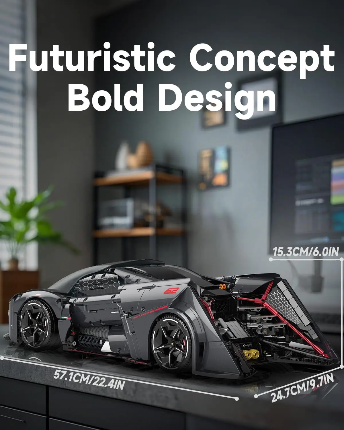 1:8 Sport Building Supercar Set for Adults, Model Kit for Adults to Build, Collectible Car Building Kits, Supercar with Authenti