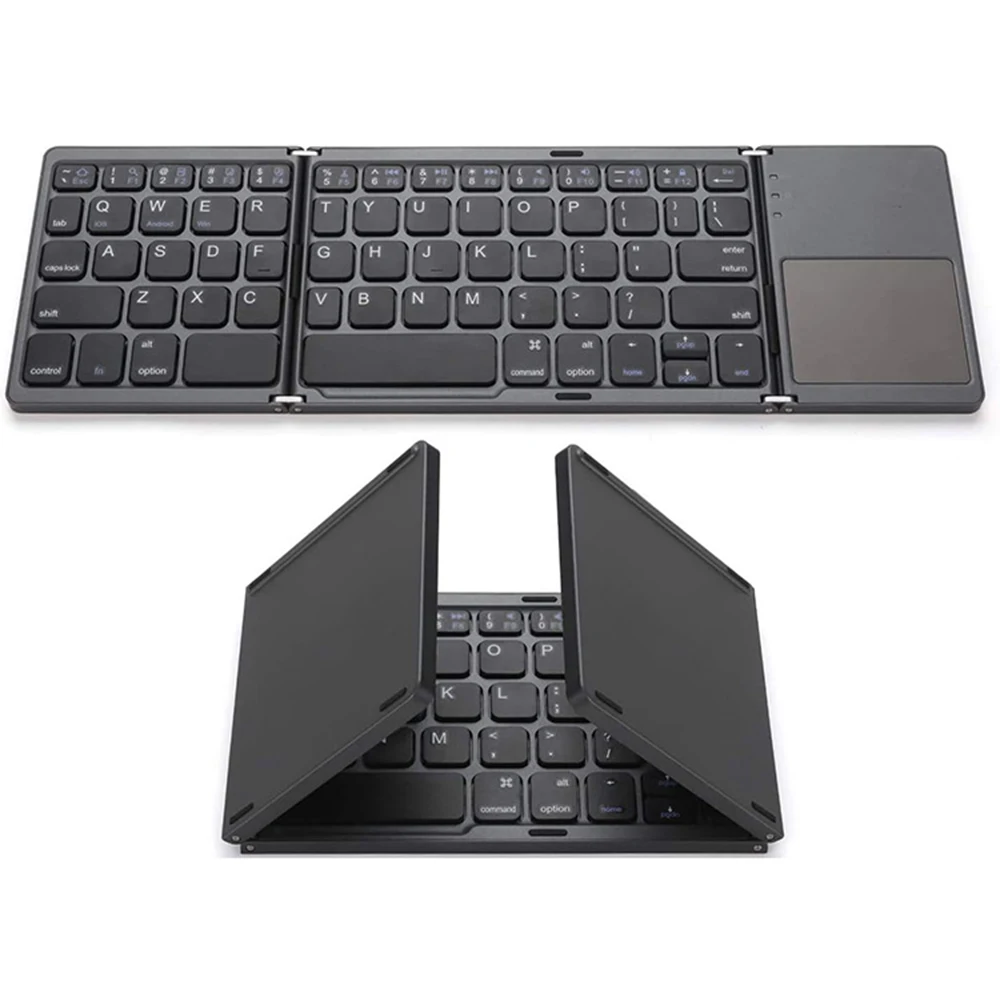 New Mini Bluetooth Keyboard with Touchpad for Android IOS Windows Foldable Wireless Keyboard for Macbook PC Laptop Tablet Phone