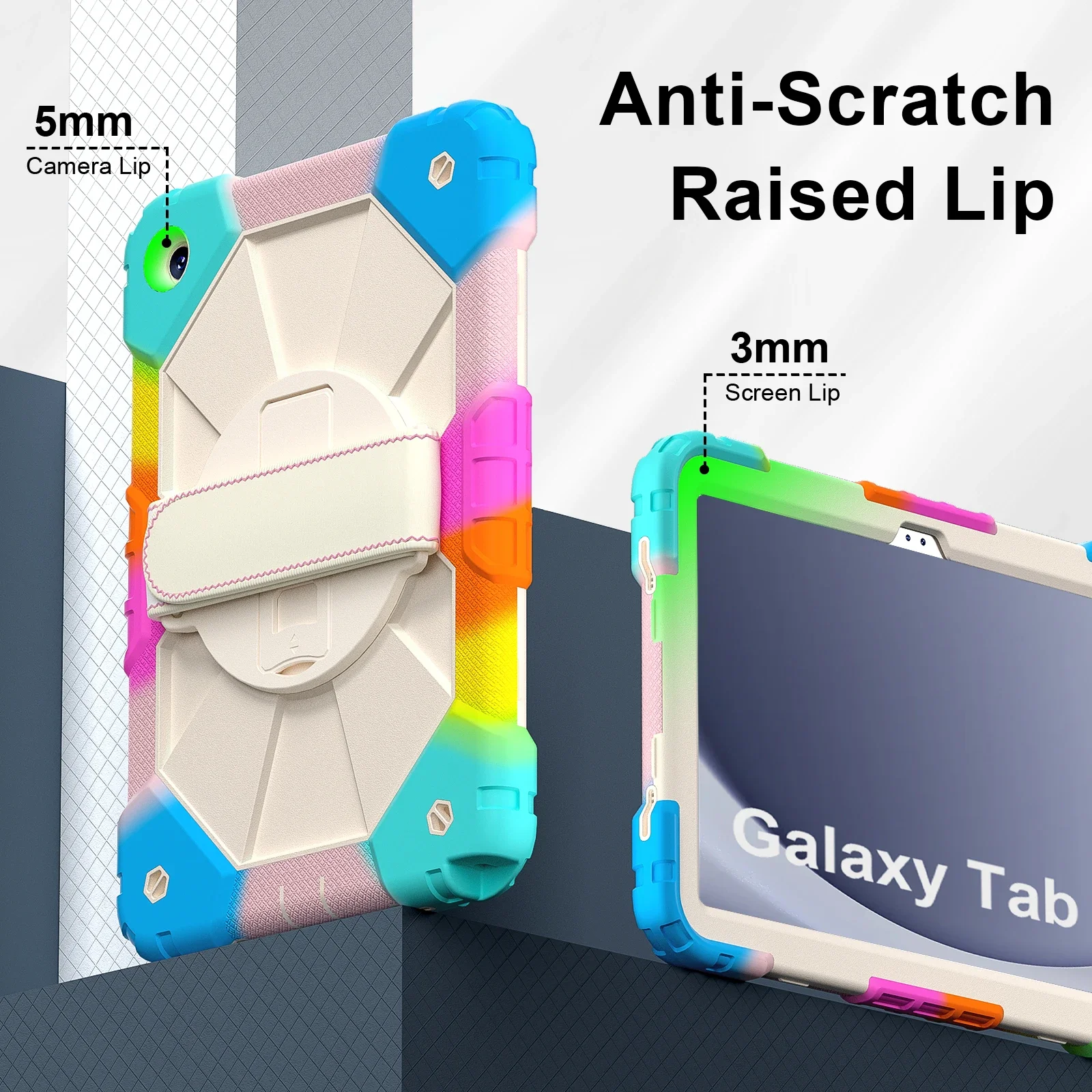 Жесткий силиконовый чехол для планшета Samsung Tab A9 Plus, с поворотом на 360 градусов