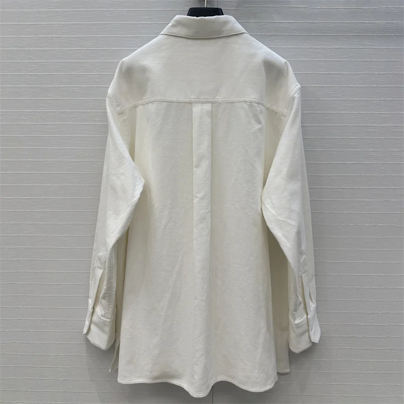 Damen-Shirt, neuer Herbst 2022, einreihig, schmale Passform, Revers, langärmeliges Oberteil, reiner Baumwoll-Cord, Damenbluse, dünner Y2K-Mantel