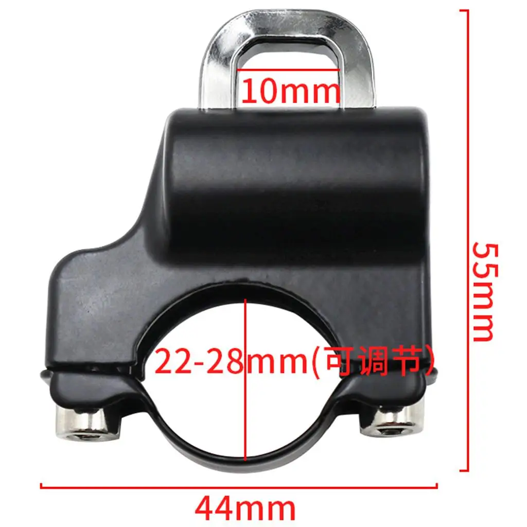 Motorcycle Helmet Lock Universal Sleek Tough 22 28mm Theft Security Aluminum