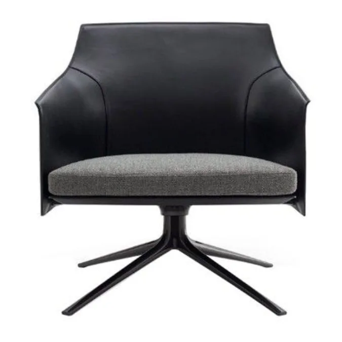 Nordic designer leisure rotating chair single saddle leather sofa reception negotiation model house sales office small apartment