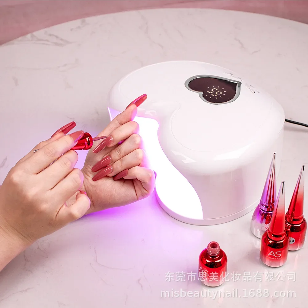Diamant-Herzform, UV-LED-Nagellampe, niedliches rosa, schnell trocknendes Werkzeug, Hybrid-Pro-Heilung für Maniküre, Pediküre, Heimsalon