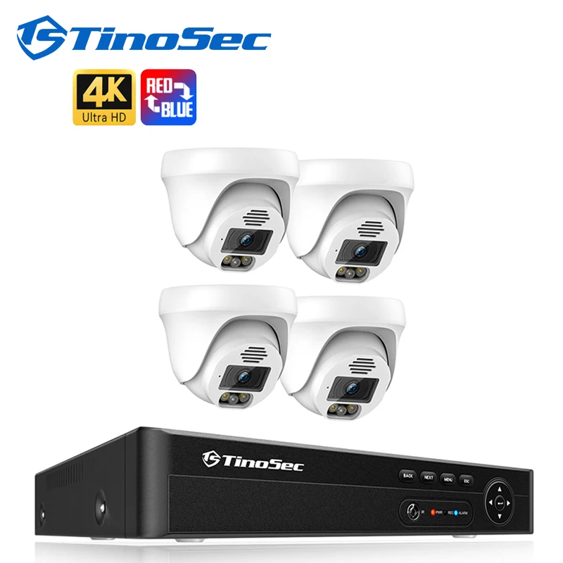 

4K Poe Camera System Full Color Night Vision 8MP Poe Cameras 8CH H2.65 Nvr Security Cctv Kit