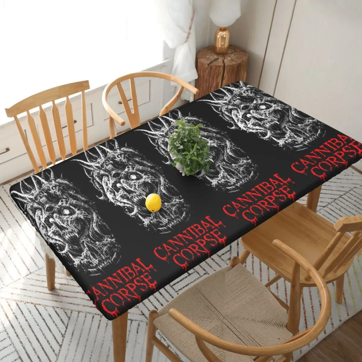 Cannibal Corpse Metal Skateboard Customized Rectangular Tablecloth Waterproof Table Cover for Festival Decorations Table Cloth