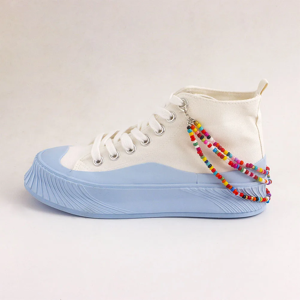 

Mixed Color Beads Multi layer Shoe Chain Women Shoe Charm Chain For Girl Accessories White K Charm for Girl Boot Sneakers Decor