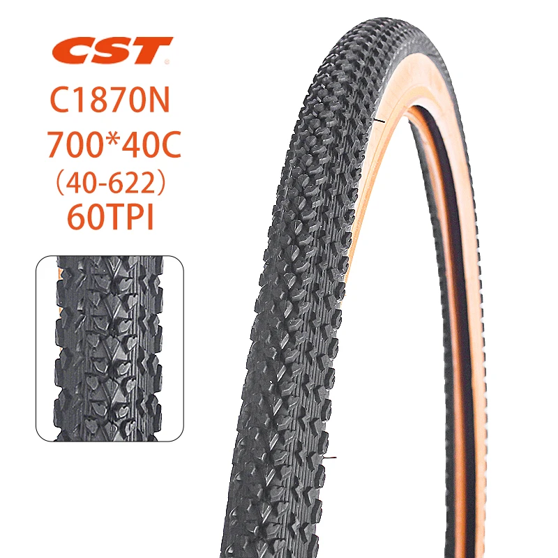 CST Road Bike Tire 700C 700*40C 40-622 60TPI Wear-Resistant Pneu Bicicleta Vacuum folding Bicycle Tyres C1870N CRD-01