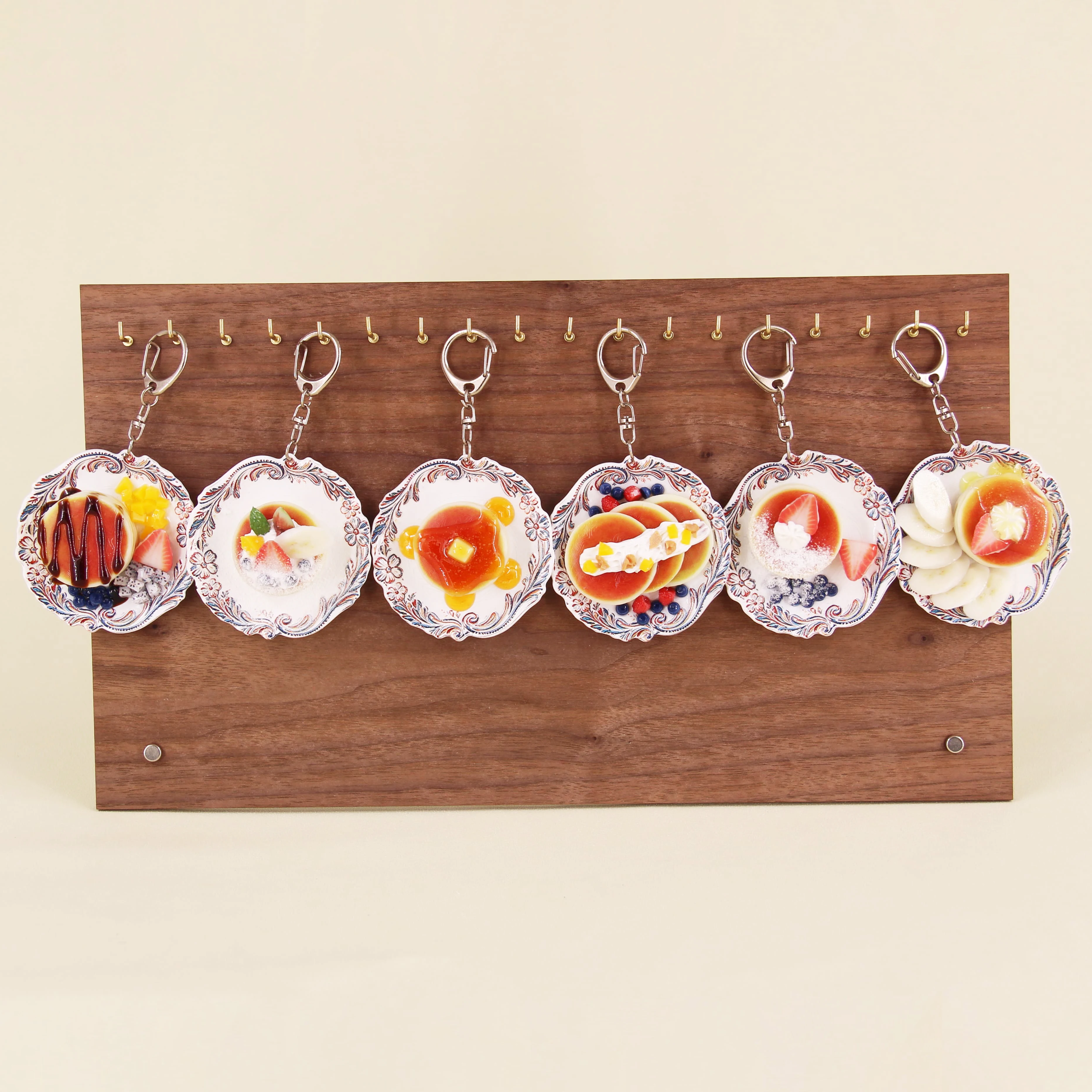 Pancake Chocolate Butter Keychain Miniature Model Highly Realistic Numerous Details Bag Pendant Car Key Chain Best Gift Jewelry