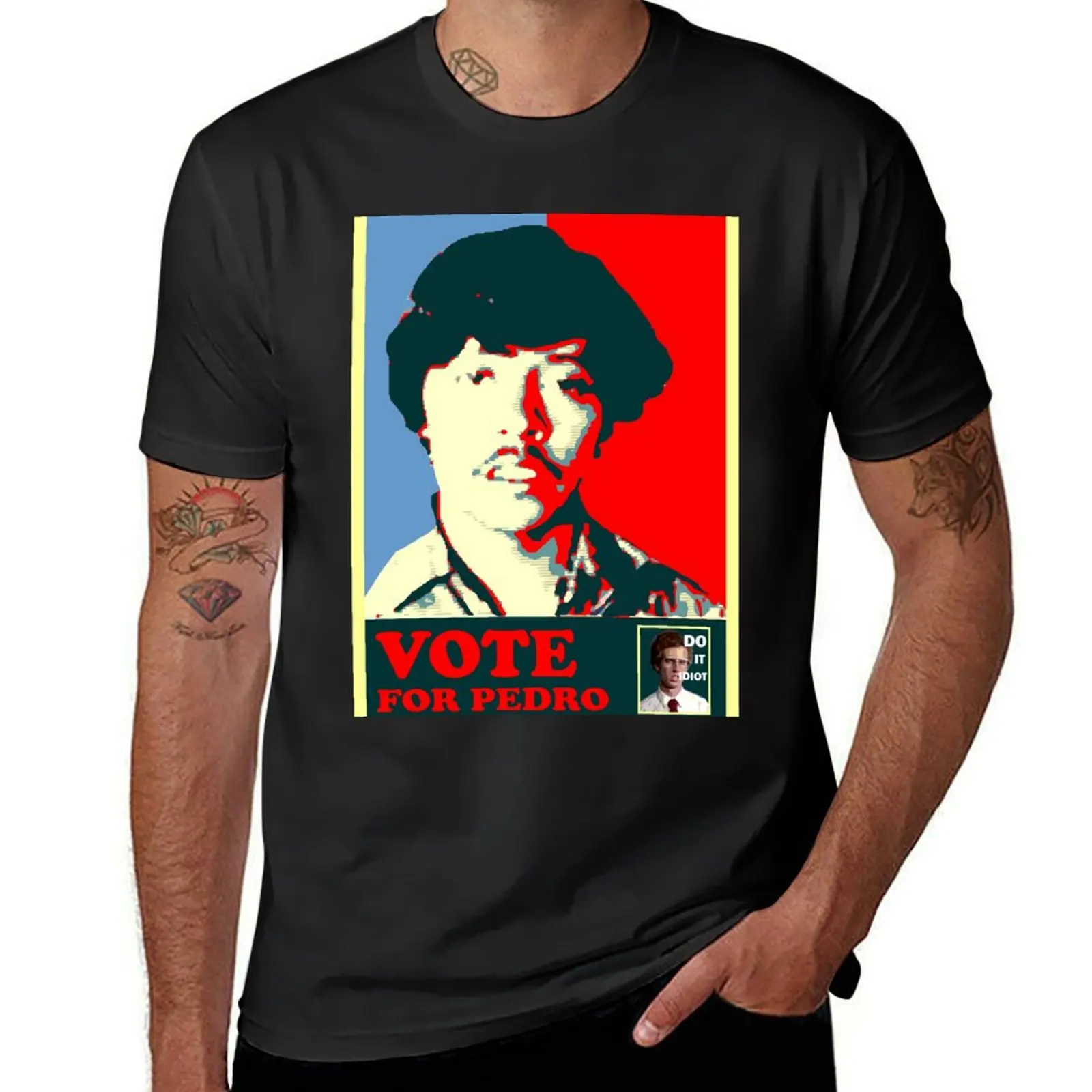 

Vote for pedro, Shepard FAIREY style T-Shirt vintage clothes anime t shirts blue lock mens t shirt