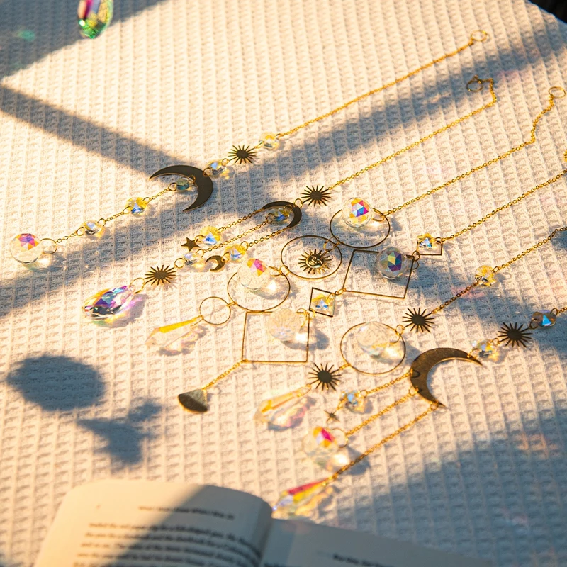 Kristall-Sonnenfänger, Kristall-Windspiele, Garten, Regenbogen-Sonnenfänger, Garten, hängender Anhänger, Fenster, Wind, Musik, Hausgarten-Dekoration – Detail 3