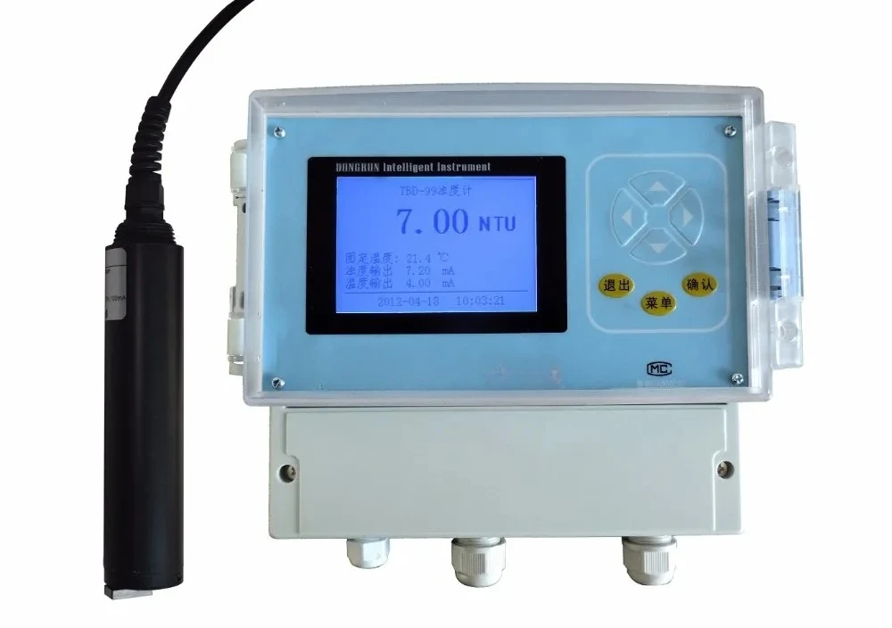 Online Digital Flow-through Water Turbidity Transmitter for Industries with 4-20mA RS485