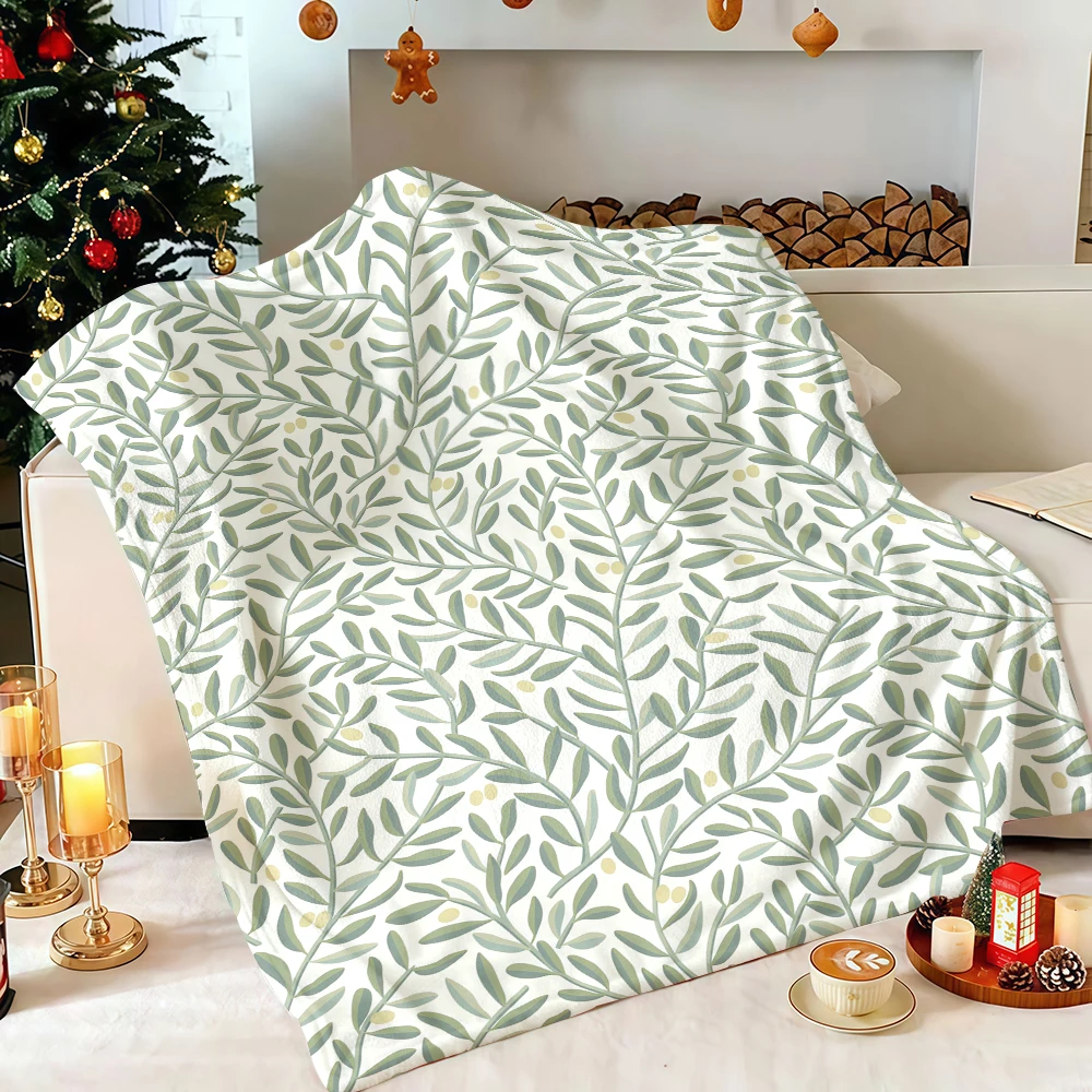 William Morris Strawberry Thief Floral Flannel Blanket Soft Fuzzy Plush Cozy Warm Throw for Sofa Bed Couch Home Decor